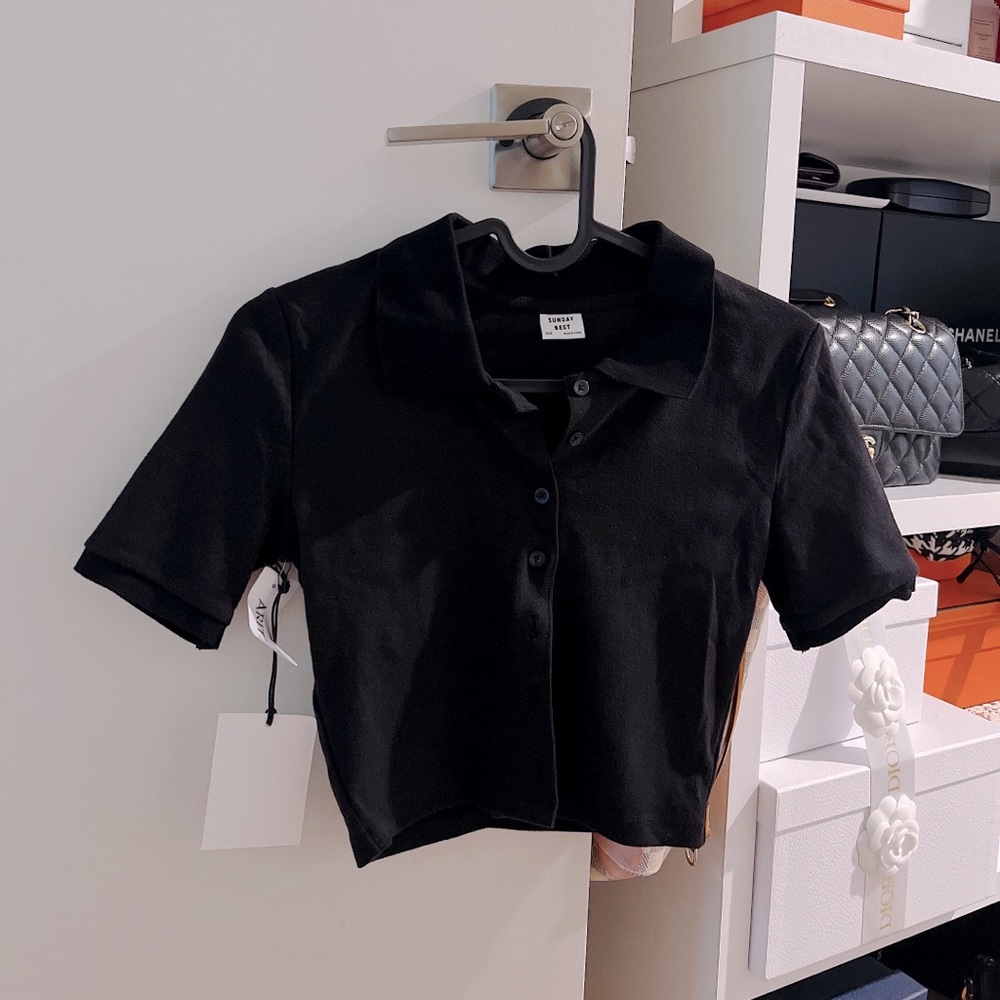 Sunday Best Aritzia Cropped Polo Audio
